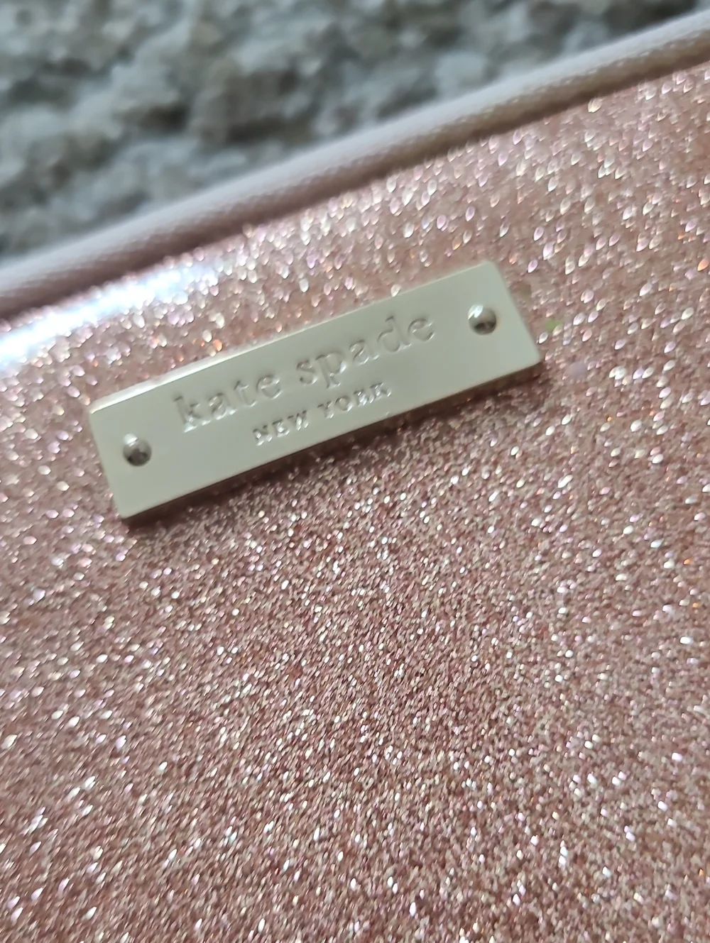 kate spade Rose Gold Glitter Laptop Sleeve